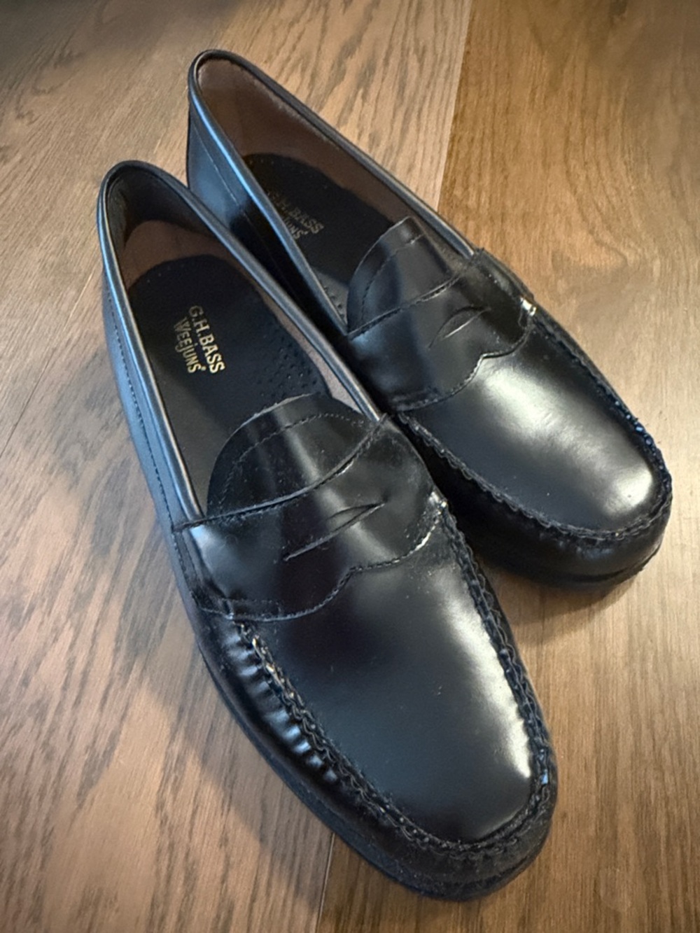 G.H. Bass & Co. Black Leather Penny Loafers